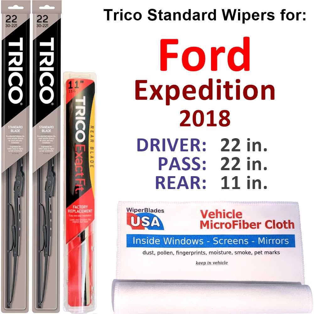 2018 Ford Expedition Wiper Blades (Set of 3) w/Rear Wiper