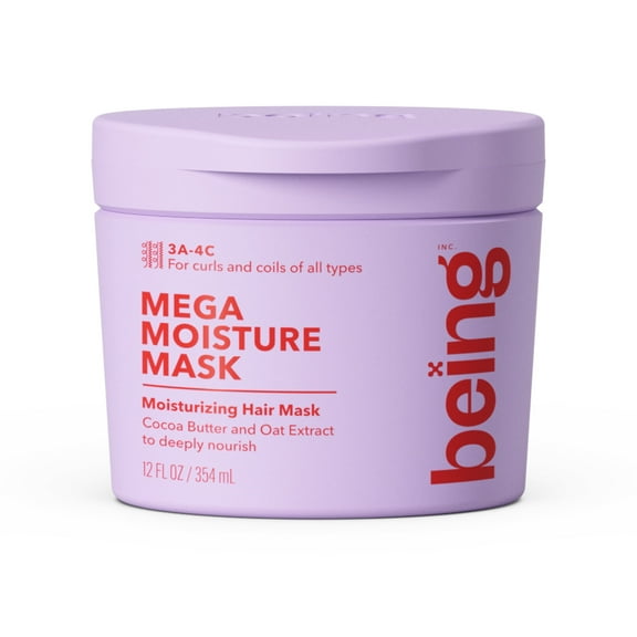 Being MEGA MOISTURE Hair Mask with Cocoa Butter and Oat Extract, 12 fl oz