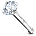 thumbnail image 2 of Nose Stud Ring 14 Karat Solid Gold Prong Set 2mm CZ 20g, 2 of 8