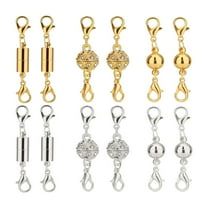 NQyIOS 12pcs Gold and Silver Lobster Clasp, 3 Styles Jewelry Extenders, Jewelry Clasps Locking Clasp Clasps Converter for DIY Necklace Bracelet Making