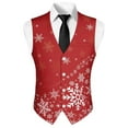 thumbnail image 5 of Yuyamidu Red Snowflake Men's Formal Vest Set Slim Fit Waistcoat for Wedding Prom Party Mens Suit Vest Christmas Tuxedo Vests Size 3XL, 5 of 7
