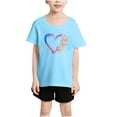 thumbnail image 4 of Sentuca Girls Graphic Tees, Valentines Day Short Sleeve Tees, Cute Soft Crewneck Shirts Size 4-5 Years, 4 of 5