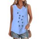 thumbnail image 1 of Fiudx Ofertas Flash Del Día Solo En Línea Camiseta con Botones y Cuello Redondo de Manga Corta con Estampado Pequeño Informal y de Lino para Mujer, 1 of 4