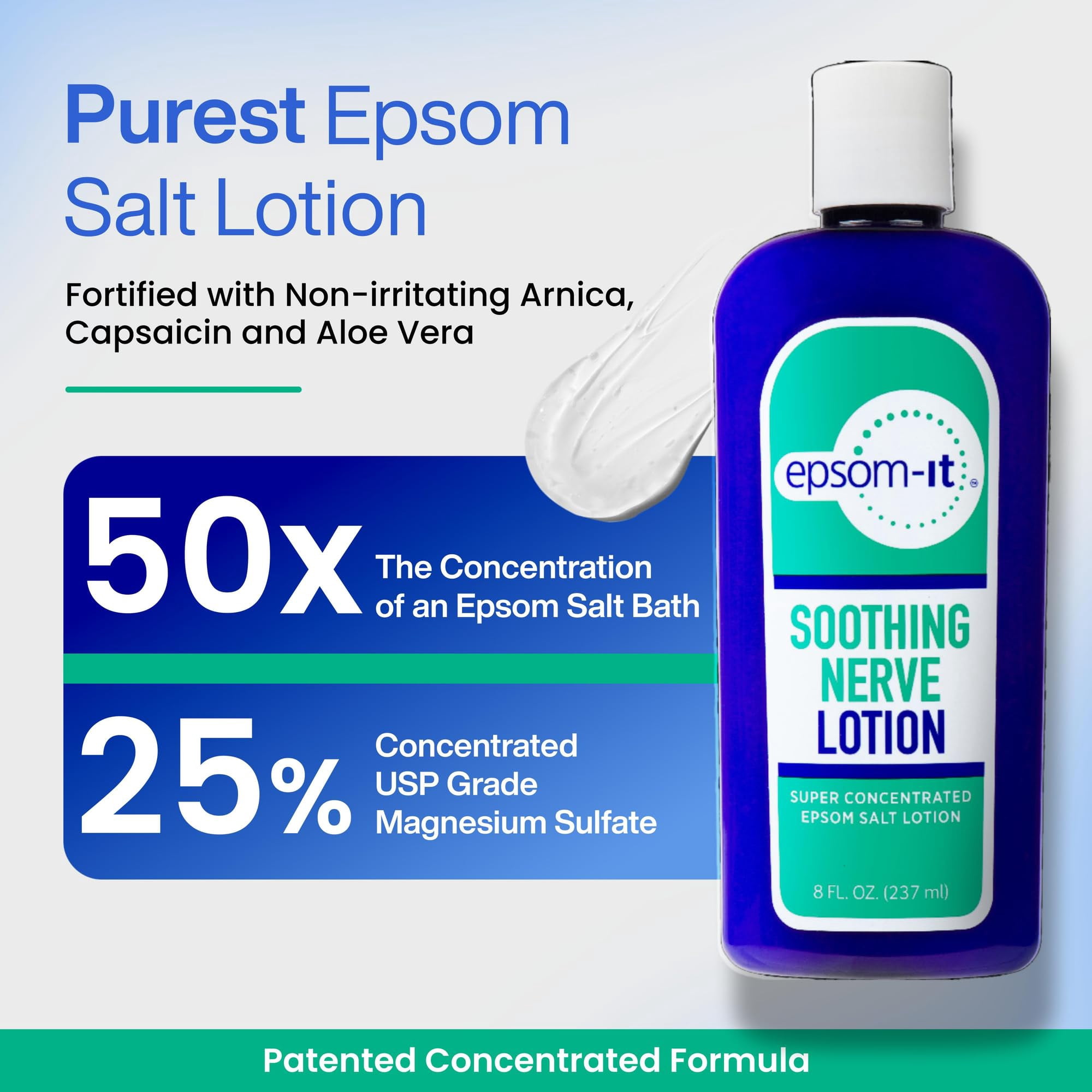 Epsom-It Soothing Nerve Lotion & Nerve Rollerball - Epsom Salt Magnesium Lotion, Topical Magnesium Cream with Capsaicin & Arnica to Provide Comfort for Legs, Knee and Feet, 8.0 oz.