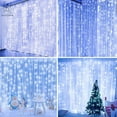 thumbnail image 6 of Gustave 9.8ft*9.8ft Window Curtain Fairy Lights 300 LED 8 Modes USB String Hanging Wall Lights with Remote for Bedroom Party Wedding Christmas Decor "Cool White", 6 of 14
