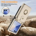 thumbnail image 5 of Asuwish Compatible with Samsung Galaxy Z Flip 7 5G 2025 Wallet Phone Case Ring Crossbody Strap Stand Credit Card Holder RFID Protective Cell Cover for ZFlip7 Z7 G Flip7 7Z Women Girls Beige, 5 of 9