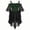 Dark Green, variant on Girls Gothic Vampire Halloween , Black High Low Dress Kids Vampire Dress Up Outfit