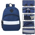 thumbnail image 2 of Solid Color Multipocket Backpack with Reflective Stripe for Travel, Hiking, Camping, Gym and Commuting in Navy Blue, 2 of 6