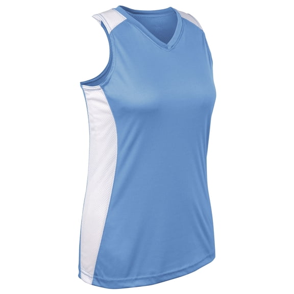 Infinite V-Neck Racerback Jersey - LIGHTBLUE,WHITE - L