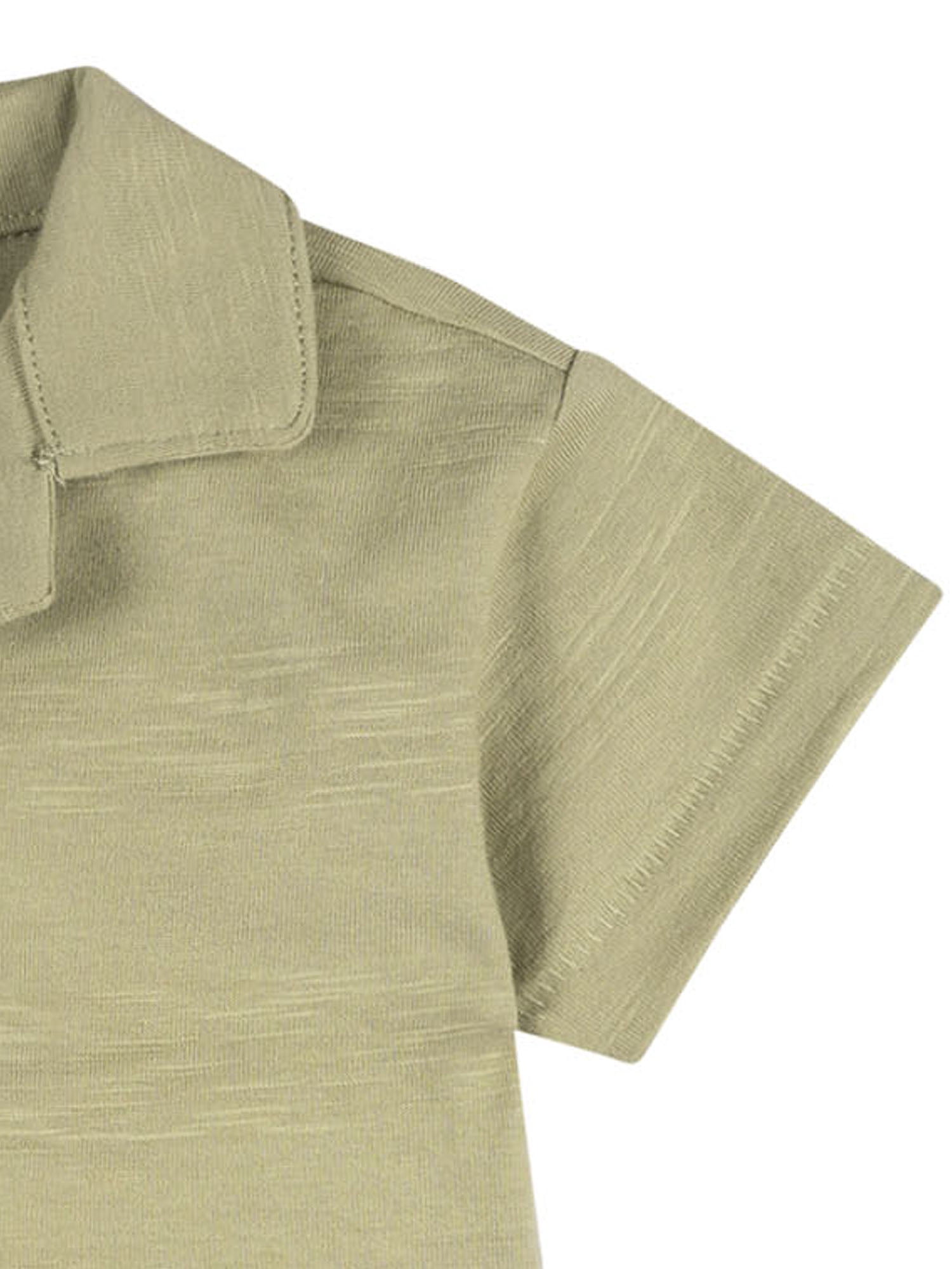 Modern Moments by Gerber Baby Boy Organic Johnny Collar Top, Sizes 0/3 Months - 24 Months