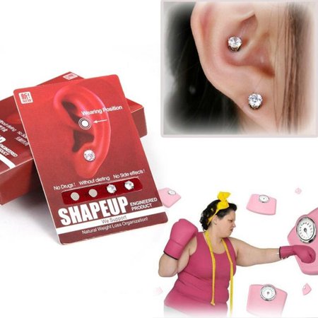 Redcolourful 2 Pair Bio Magnetic Healthcare Earring Weight Loss 2 Pair Bio Magnetic Healthcare Earring Weight Loss Earrings Slimming Ear Healthy Stimulating Acupoints Stud