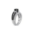 thumbnail image 5 of 1.12 Carat (Ctw) Black Diamond Engagement Ring and Wedding Band Set in Sterling Silver for Women, 5 of 6