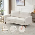 thumbnail image 3 of LONTAI 70.08" W Loveseat Sofa, Mid Century Modern Love Seat Couches for Living Room, Upholstered Sofa Couch for Bedroom, Soft Love Seats Furniture, Beige, 3 of 10