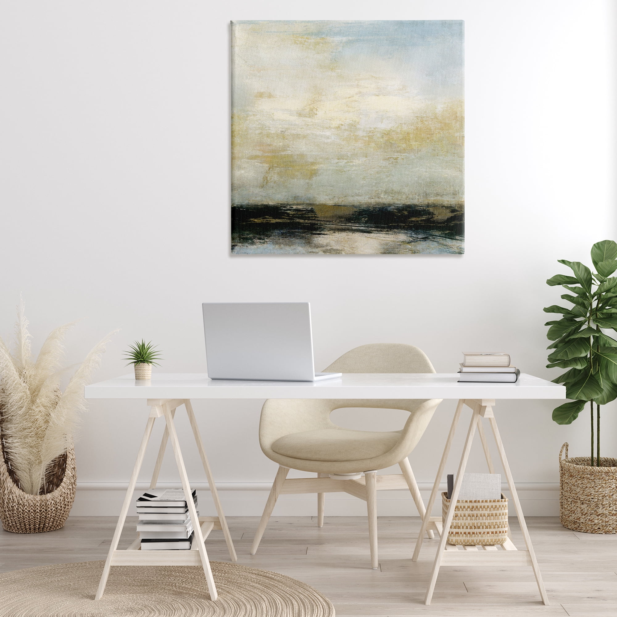 Stupell Industries Abstract Paint Streak Landscape Landscape Painting Gallery Wrapped Canvas Art Print Wall Art, 36 x 36