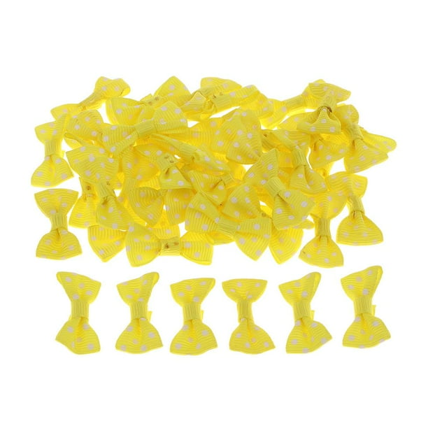 Mini lazo de punto Gloria 50 Uds para muñeca con lazo para el cabellero decoración para de cumpleaños suministros para regalos Amarillo