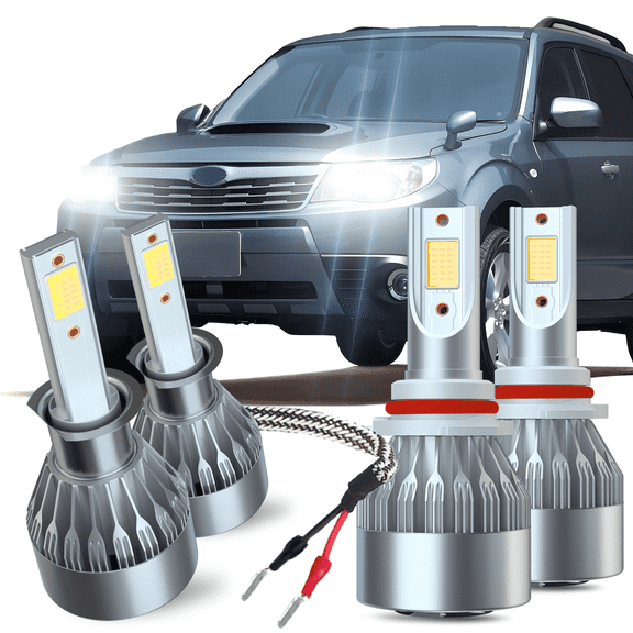 For Subaru Forester 2006 2007 2008 LED Headlight High-Low Beam Bulbs 6500K White