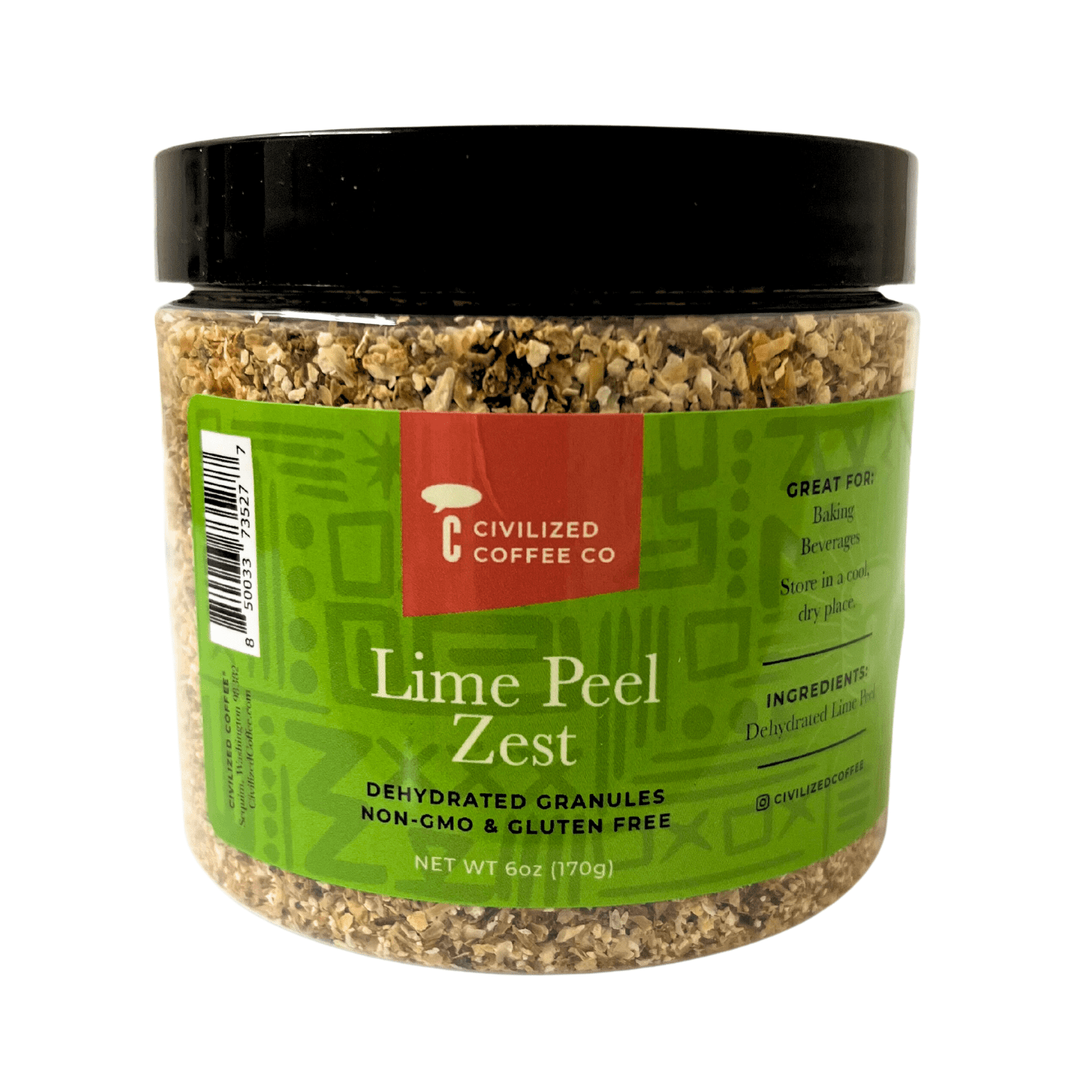 Civilized Coffee Lime Peel Zest Dehydrated Granules for Baking & Drinks