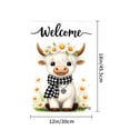 thumbnail image 4 of Amhnf Welcome Cute Cow With Daisy Crown And Checkered Scarf Garden Flag For Home Outdoor Garden Yard Decor 12x18 inch, 4 of 5