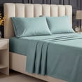 thumbnail image 2 of BEDDORA Queen Bed Sheet Set, 4-Piece Microfiber Deep Pocket Sheets, Ultra-Soft, Wrinkle-Free, Harbor Grey, Adult, Solid, 2 of 9