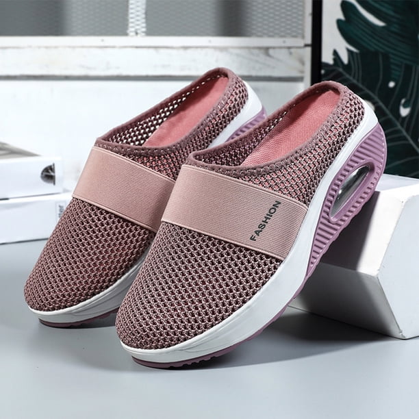 Zapatos Mujeres Cojín de aire Caminata Mesh Sneakers para deportes al aire libre (40) Rosa