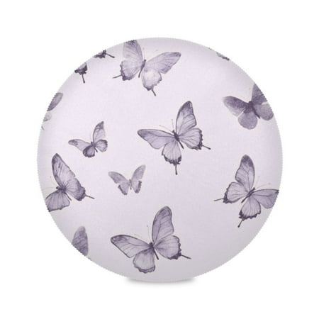 

Round Plate Mat 15.4x15.4 Inchesx6 Placemat Table Mat Kitchen Mat Coffee Mat Fabric Thick Strong Wear-Resistant Heat Resistance Pretty Purple Lovely Butterfly