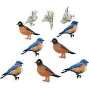 Eyelet Outlet Shape Brads 12/Pkg-Blue Bird & Robin