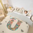 thumbnail image 3 of Catabedysis Colorful Initial U Twin Duvet Cover,Cute Flowers ABC Themed Twin Bedding For Girls,Light Gray Reversible,2pcs,1 Duvet Cover and 1 Pillowcase, 3 of 6