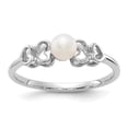 thumbnail image 7 of 14K White Gold 4mm FW Cultured Pearl Ring Size 6, 7 of 7