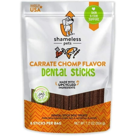 UPC: 0850010897271 | Shameless Pets Carrate Chomp Dental Stick Natural Dog Treats 7.2 oz.