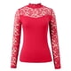 thumbnail image 5 of MHFRRA Camiseta de Manga Larga de Color, Informal, de Moda, Básica, con Cuello Redondo, para Uso Diario Rojo, 5 of 7