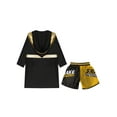 thumbnail image 4 of Fldy Tenues de Boxe pour Garçons, Ensemble Robe à Capuche en Satin Métallique et Shorts, Robe de Fête Déguisement B4 12, 4 of 5