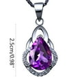 thumbnail image 3 of Meitianfacai Mothers Day Gifts Necklaces For Women Drop-shaped Amethyst Purple Pendant Silver Necklace Clavicle Chain Women, 3 of 7