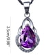 thumbnail image 3 of HomeKingdee 1pc Drop-Shaped Amethyst Pendant Necklace - Cotton Blend Clavicle Chain for Women, Elegant Electroplated Jewelry for Birthday Party Business Gifts, 3 of 7