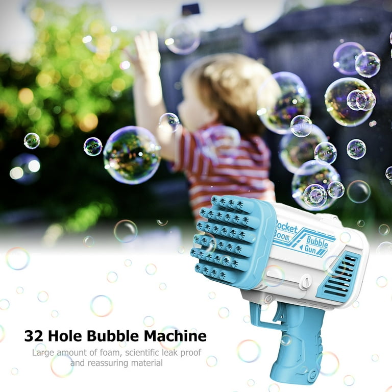 Automatic Bubble Gun for Kids, 8 Holes Bubble Maker Machine with 1 Bubble  Solution(90ml), 360-Degree Leak-Proof Design for Toddlers, Summer Outdoor