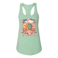 thumbnail image 2 of Wild Bobby Sun and Moon Groovy Vintage Daisy Flowers Stars Vintage Women Racerback Tank Top, Mint, Large, 2 of 6