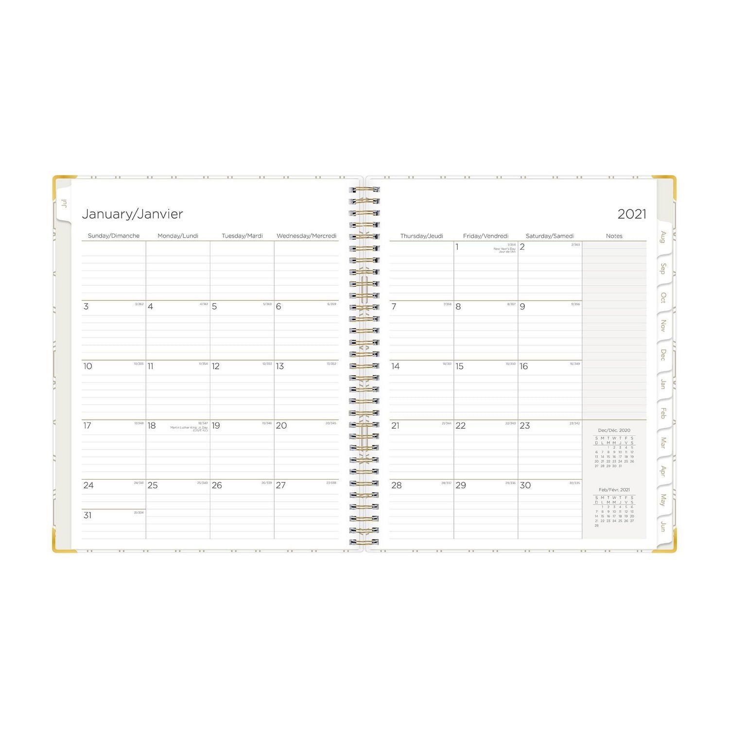Blue Sky Sheridan Gold Medium Daily/Monthly Planner for 2021