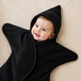 thumbnail image 6 of Loyni Star Shape Newborn Swaddle Sleep Sack Unisex Infant Coral Fleece Wearable Blanket Hooded Wrap Swaddle Soft Cozy Baby Sleeping Bag 0-3 Months Black, 6 of 7