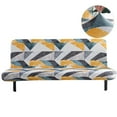 thumbnail image 3 of CHOK 2024 Futon Slipcover Armless Sofa Covers Stretch Sofa Bed Slipcover Protector Elastic (Light Gray Animal), 3 of 9