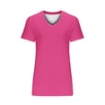 thumbnail image 5 of XuJwPNcy Summer Tops for Women V Neck Short Sleeve Solid Color Tshirts Casual Baggy Comfy Basic Shirts, 5 of 6