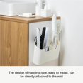 thumbnail image 2 of Wall Mounted Organizer Punch Free Multipurpose Hair Straightener Storage Case Hanging Remote Control Holder with Adjustable Compartment for Home Living Room Bathroom, 2 of 8