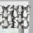 thumbnail image 3 of Ambesonne Animal Valance Pack of 2, Cartoon Penguins and Clouds, 54"X12", Dimgray White Black, 3 of 5