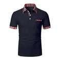 thumbnail image 1 of Dvkptbk Mode Hommes Hiver Fermeture Éclair Hauts Décontractés Manches Courtes Col Rabattu Blouse Chemise en Liquidation, 1 of 2