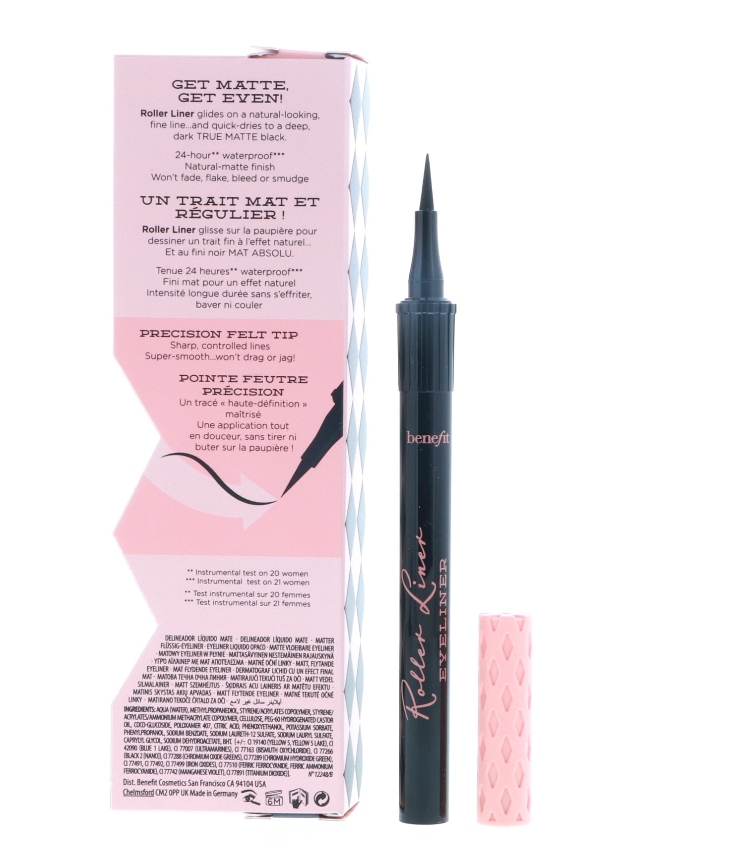Benefit Roller Liner Black .. True Matte Liquid Eyeliner .. 0.03 Fl Oz