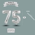 thumbnail image 4 of Silver Number 75 Mylar Foil Balloon 40 inch - Helium or Air Filled Metallic Balloons for 75th Birthday Hbd Party, Anniversary, Graduation Decorations, 4 of 7