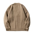thumbnail image 4 of Mens Cardigan Sweater Button Down Long Sleeve V Neck Cable Knit Sweater with Pockets Khaki S, 4 of 4