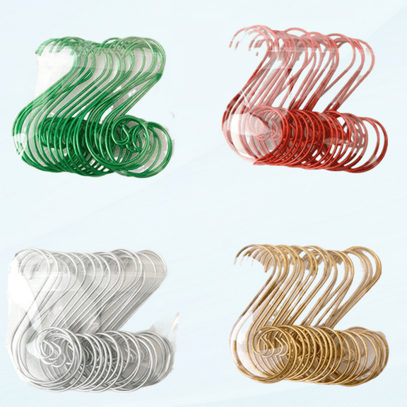 80PCS Christmas Ornaments Hooks,Premium S Ornament Hangers for Xmas Tree Decoration,Baubles Ball Metal Hooks for Home Office Wall Decor,Multicolor