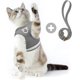 thumbnail image 1 of Summer Cat Travel Chest Strap Adjustable Vest with Drawstring Reflective Style Comfortable and Breathable Cat Harness with Anti-Break Drawstring (Grey, 1 of 5