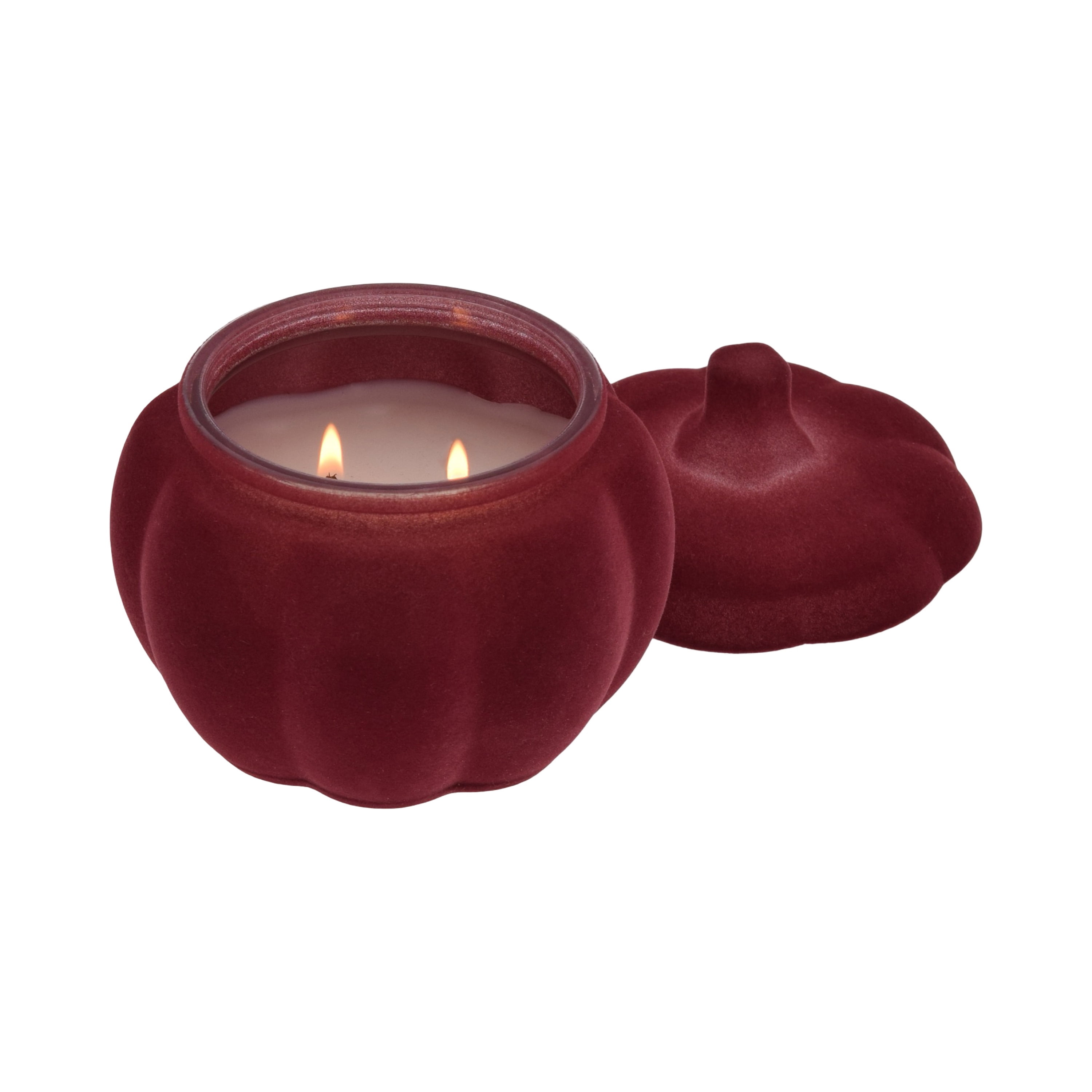 Better Homes & Gardens Spicy Cinnamon Sticks Scented 2-Wick 10oz (284.3 g) Medium Flocked Pumpkin Jar Candle