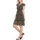 thumbnail image 4 of Vestido Casual de Mujer INSPIRE CHIC con Mangas de Volante Florales, Cuello en V, Fruncido y Volantes, Negro Amarillo L, 4 of 6