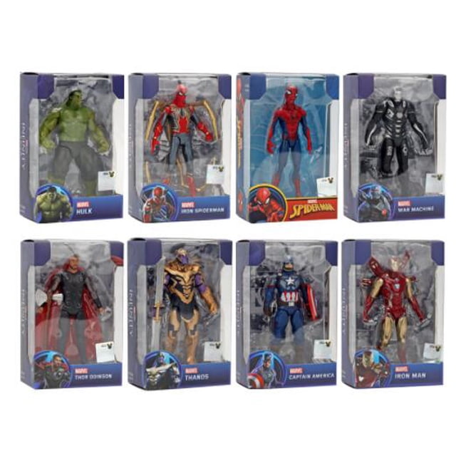 Figuras de acción de los vengadores de Marvel ZD, juguetes de 4 pulgadas, Iron Man, Spiderman, Hulk, Thanos, Capitán América, Thor, 8 Uds./Set zhangmengya LED